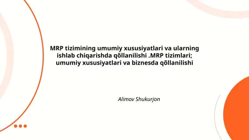 MRP tizimi 1