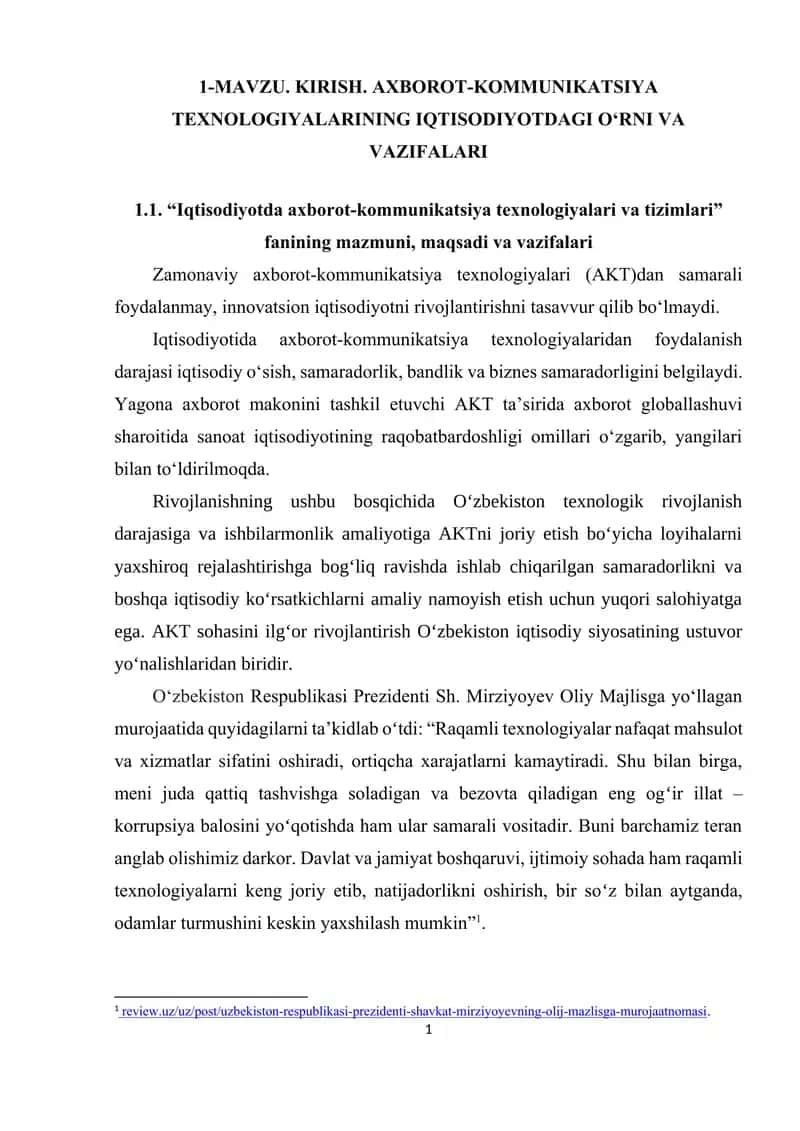 Iqtisodiyotda axborot-kommunikatsiya texnologiyalari 1