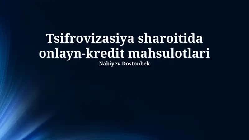Onlayn kredit mahsulotlari 1