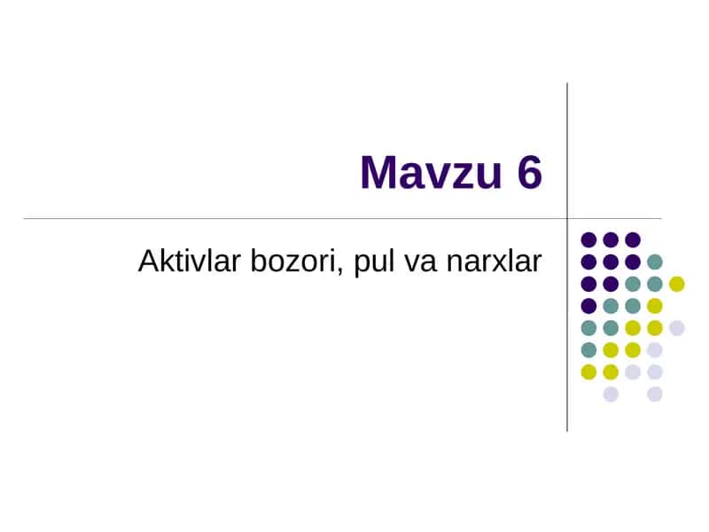 Pul va makroiqtisodiyot 1