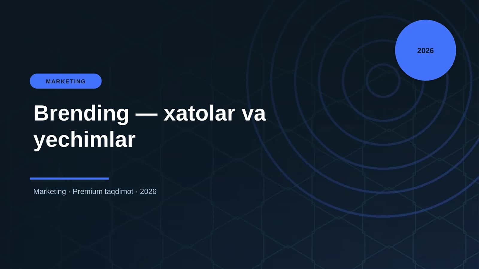 Brending — xatolar va yechimlar 1