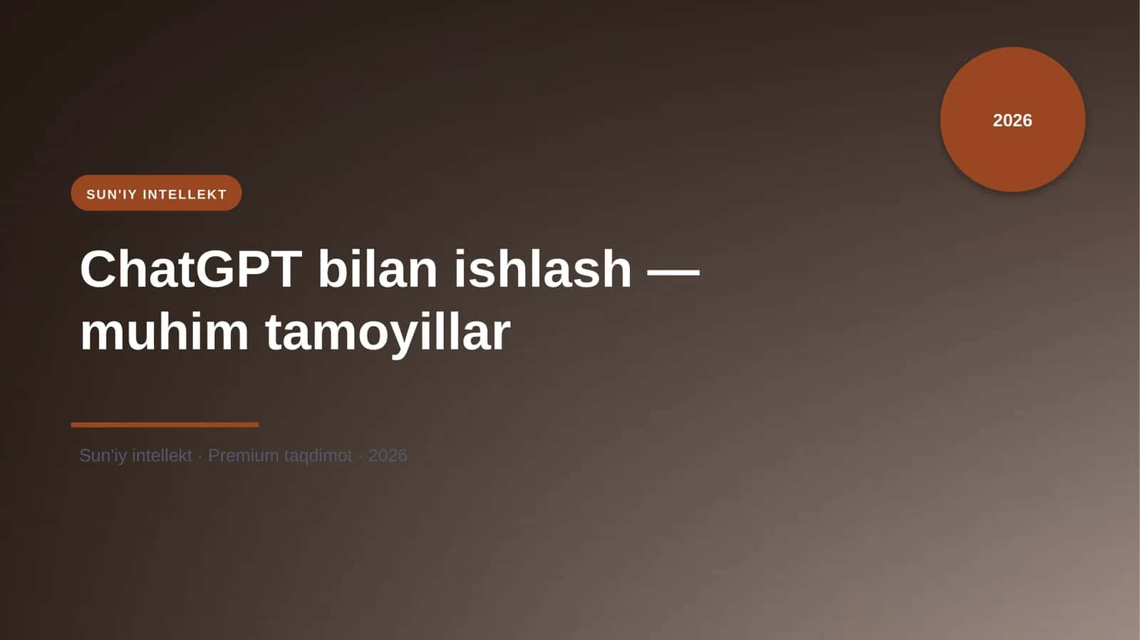 ChatGPT bilan ishlash — muhim tamoyillar 1