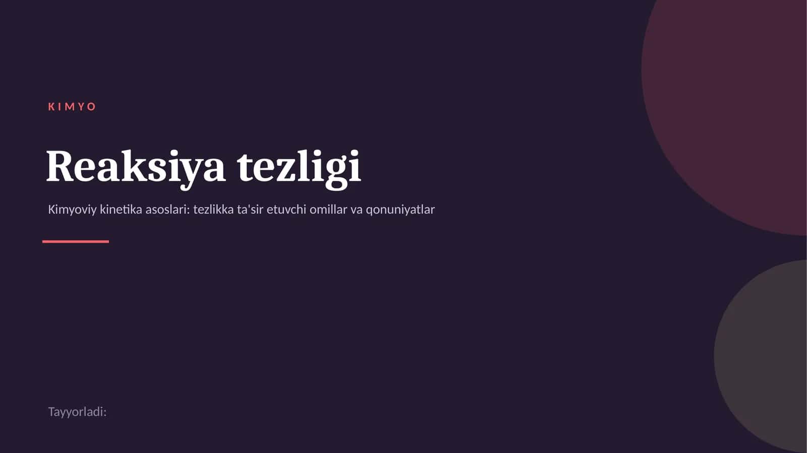 Reaksiya tezligi 1
