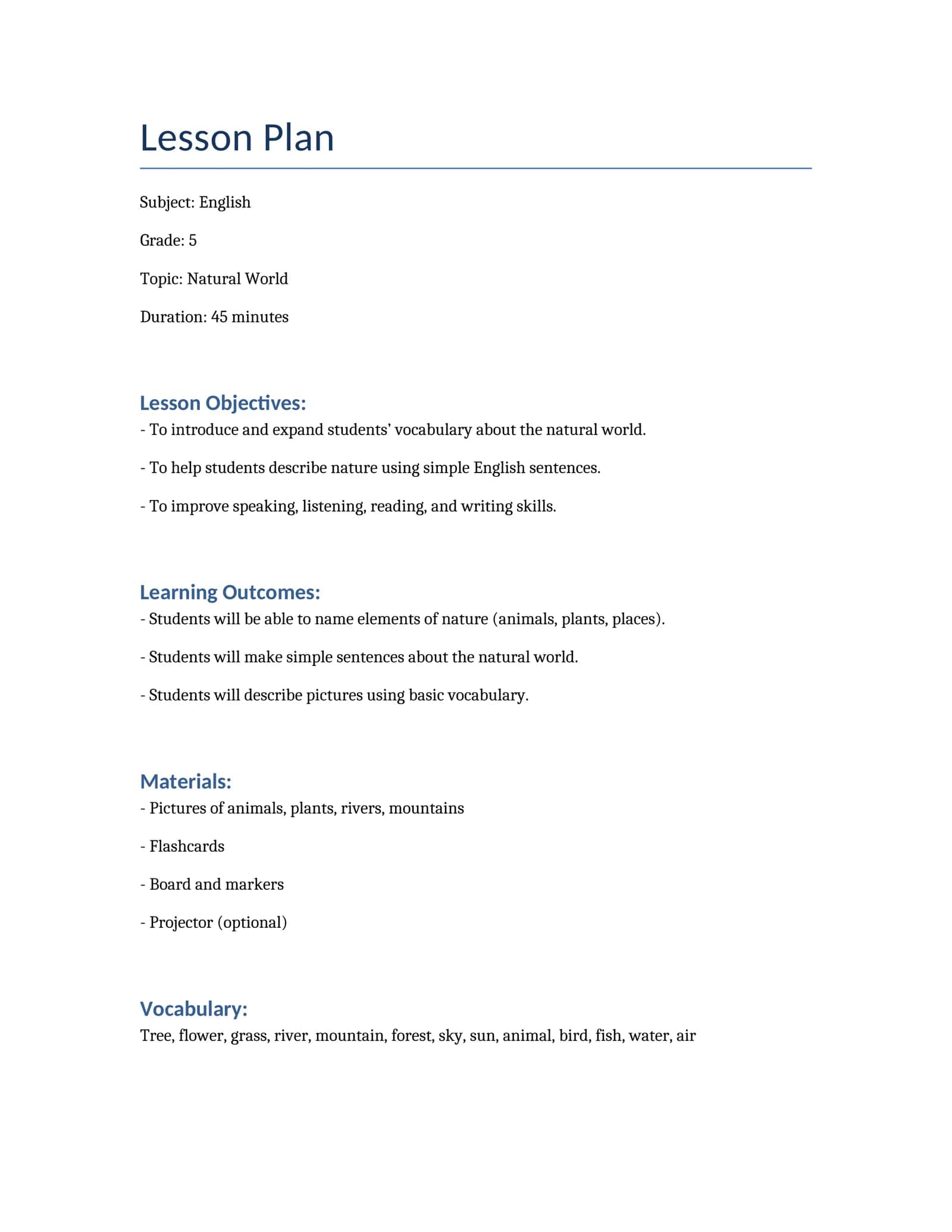 Lesson Plan 1