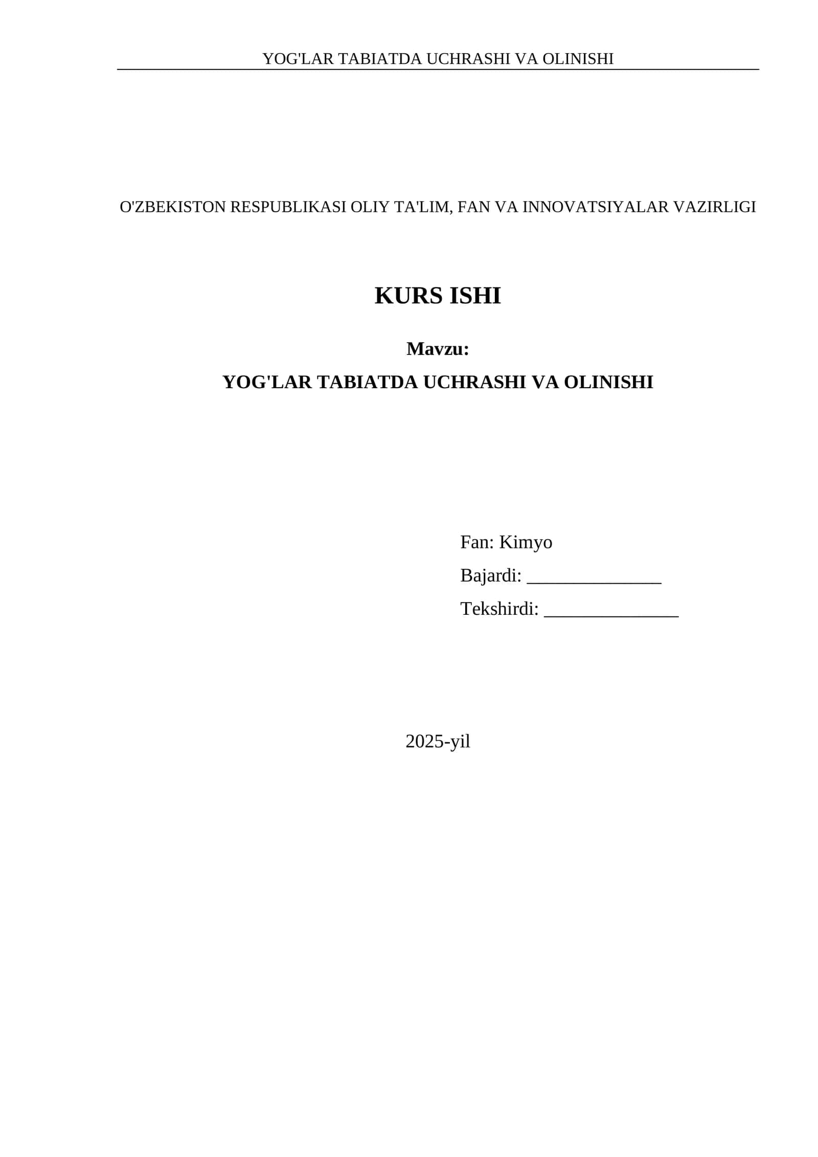 YOG'LAR TABIATDA UCHRASHI VA OLINISHI 1