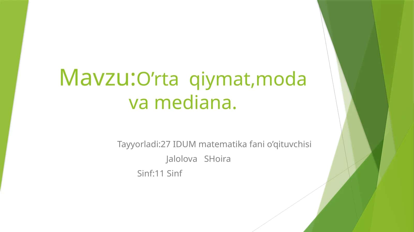 O’rtaqiymat, modavamediana 1