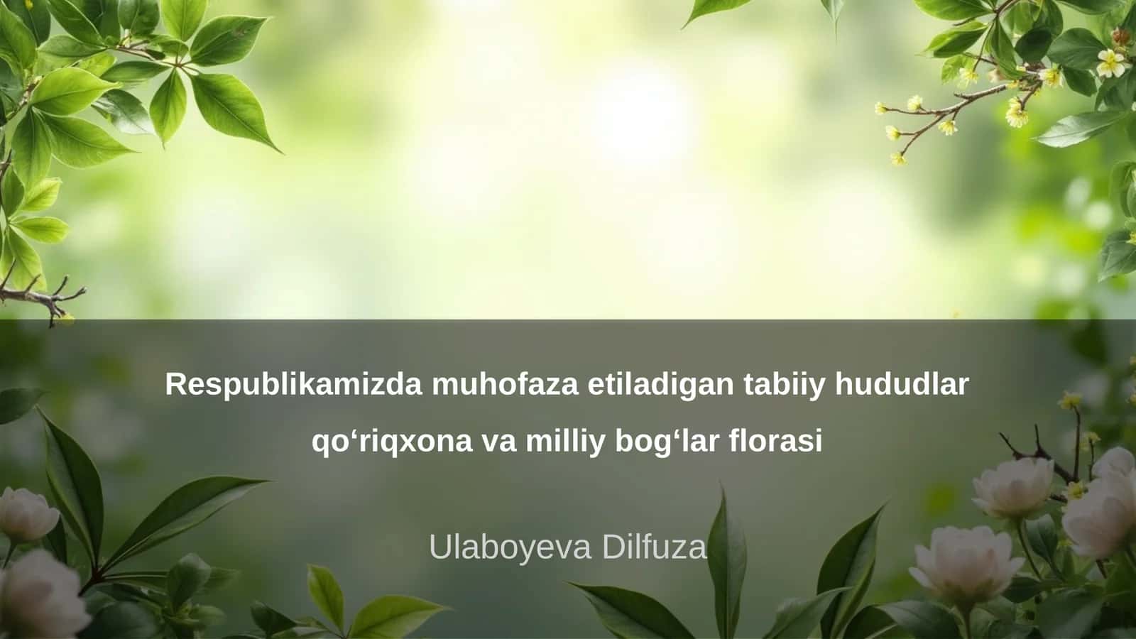 Respublikamizda muhofaza etiladigan tabiiy hududlar qo‘riqxona va milliy bog‘lar florasi 1