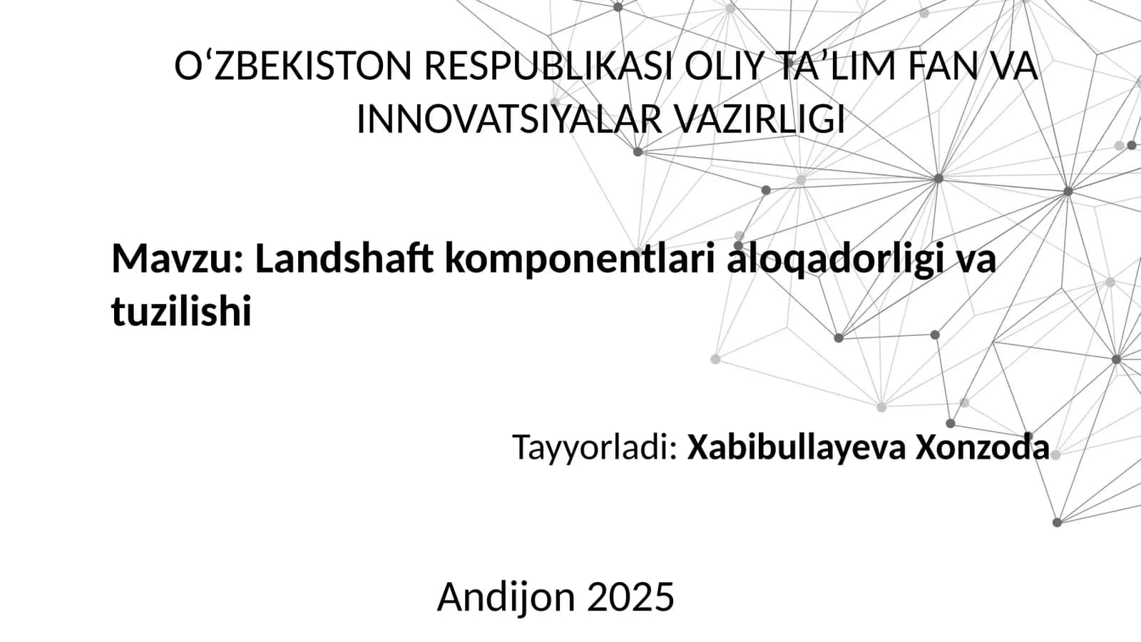Landshaftkomponentlarialoqadorligivatuzilishi 1