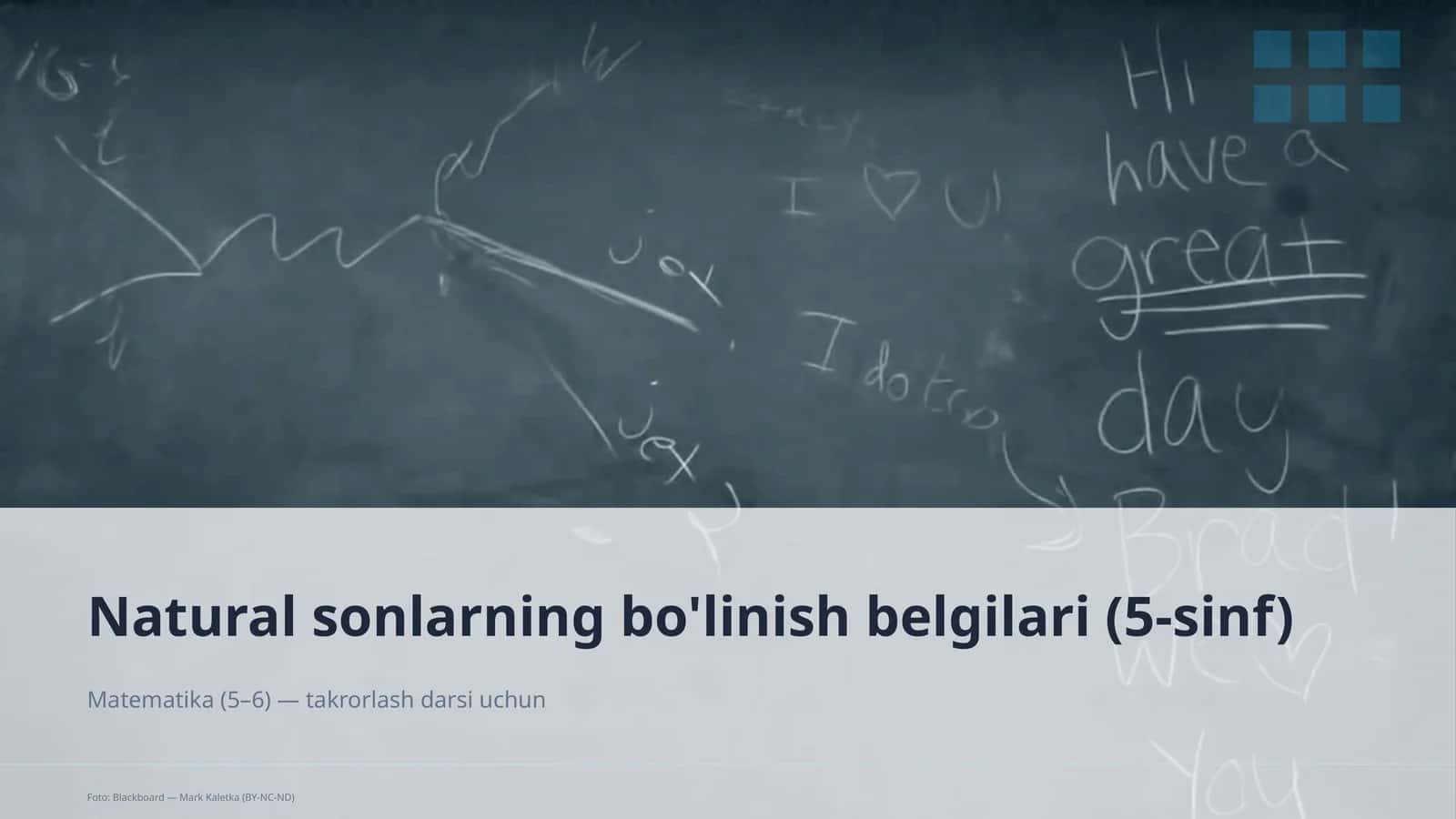 Natural sonlarning bo'linish belgilari (5-sinf) 1