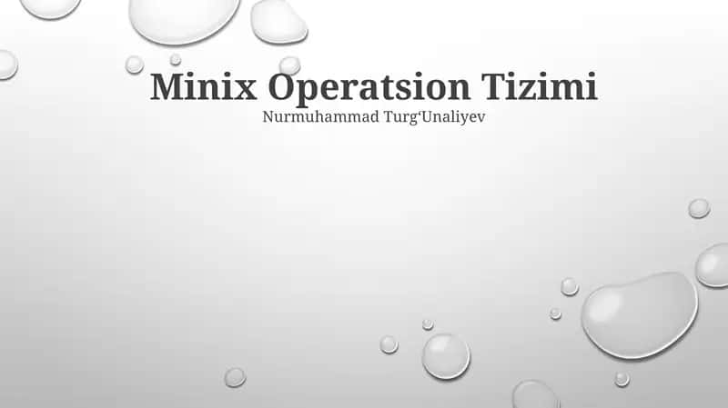 Minix Operatsion Tizimi 1
