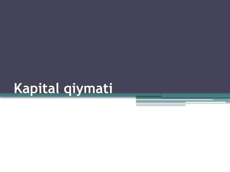 Kapital qiymati 1
