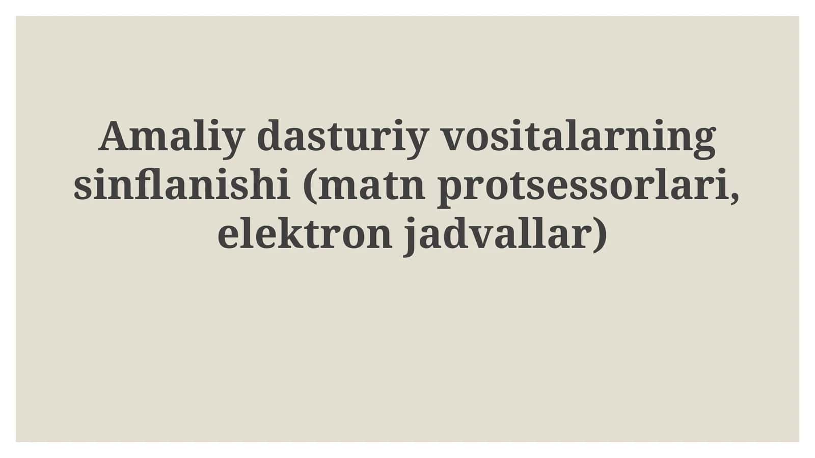 Matn muharrirlari va jadval protsessorlari 1