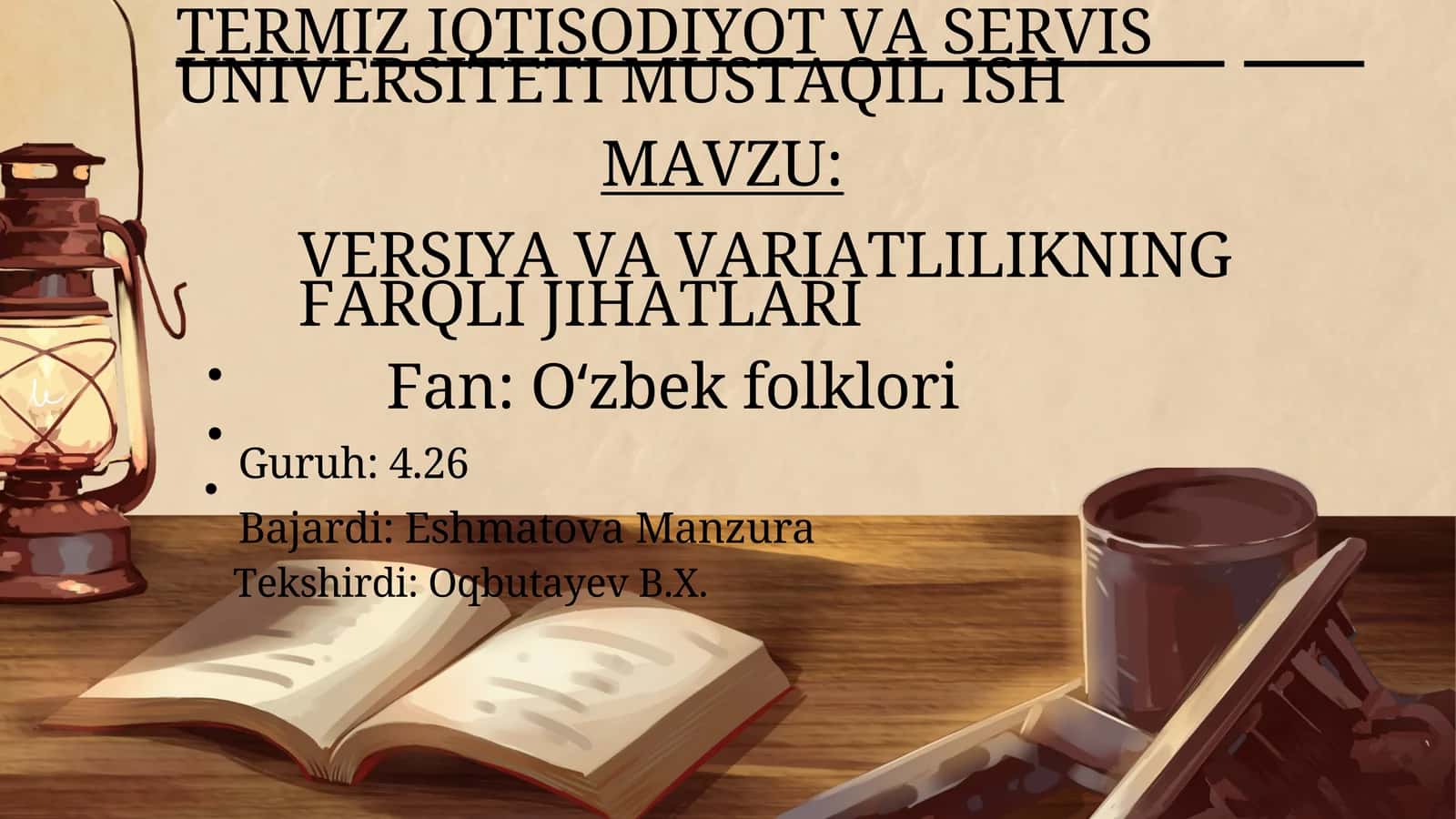 VERSIYA VA VARIATLILIKNING FARQLI JIHATLARI 1