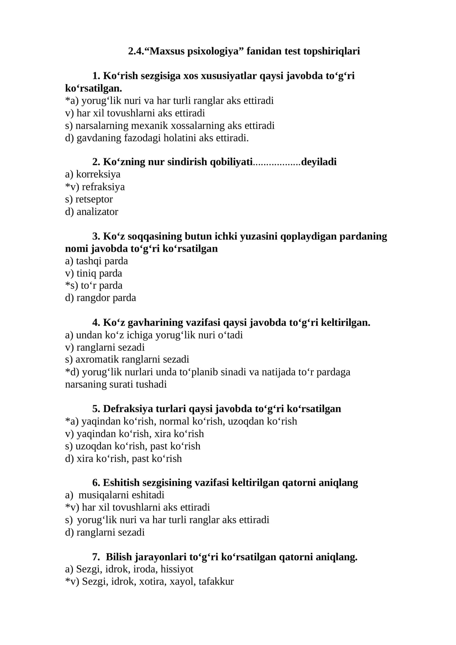 Testlar toifaga 1