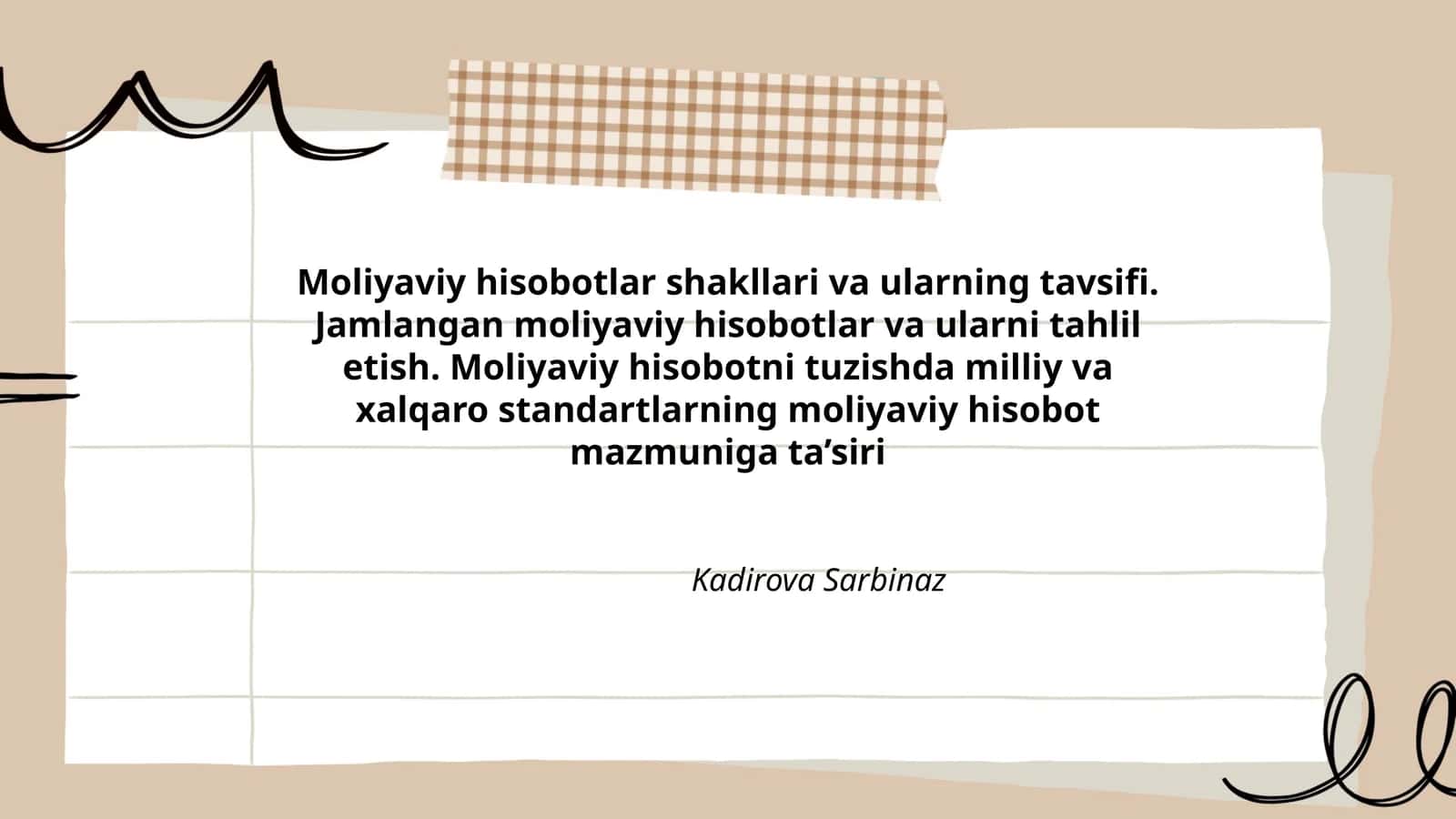 Moliyaviy hisobotlar shakllari va ularning tavsifi 1