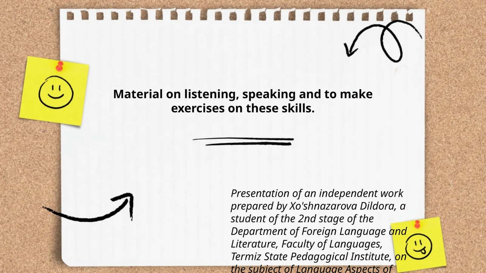 Independent work on Language Aspects of Teaching Practice by Xo'shnazarova Dildora 1