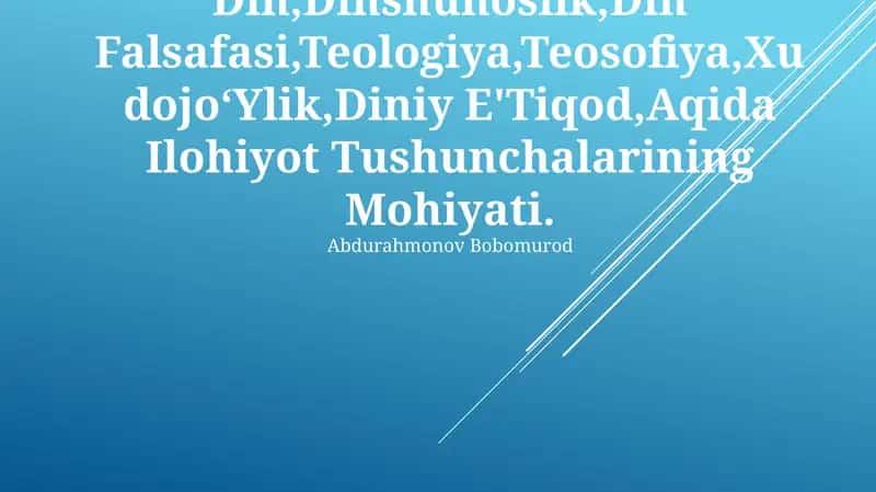 Dinning mohiyati 1