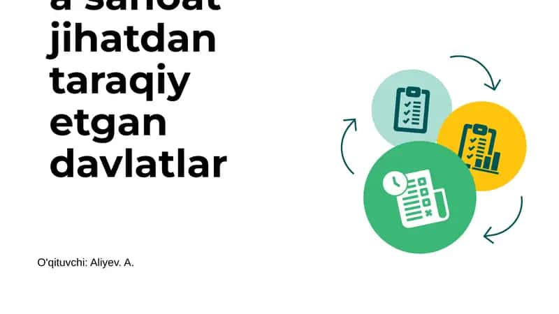 Jahon iqtisodiyotida sanoat jihatdan taraqiy etgan davlatlar 1