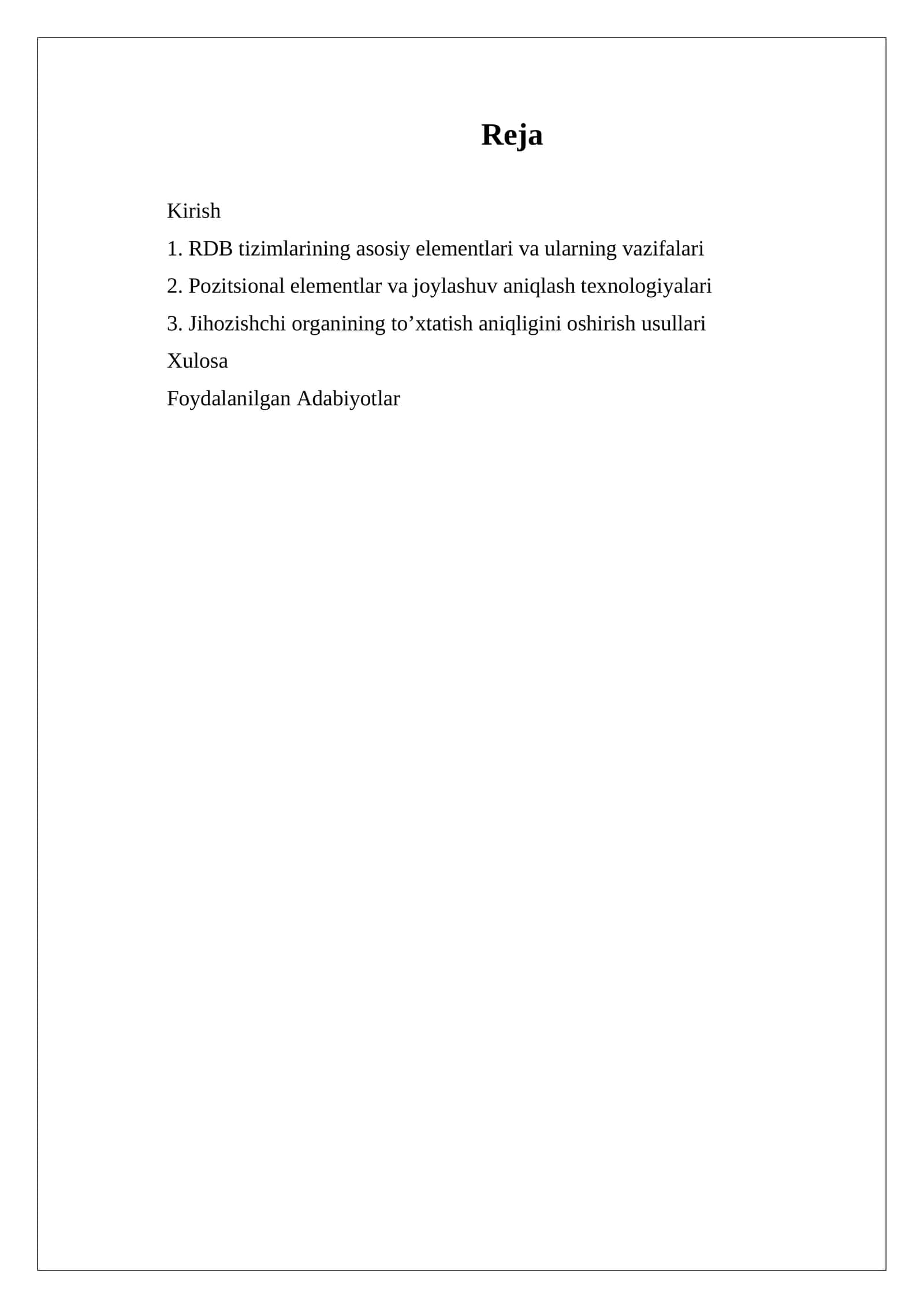 RDB tizimlarining asosiy elementlari va ularning vazifalari 1