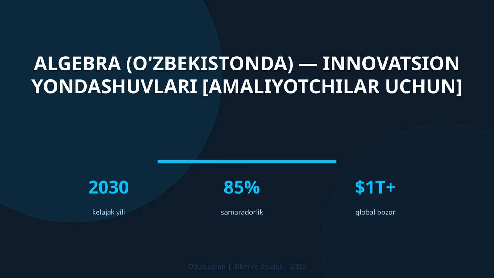 Algebra (O'zbekistonda) — innovatsion yondashuvlari [amaliyotchilar uchun] 1