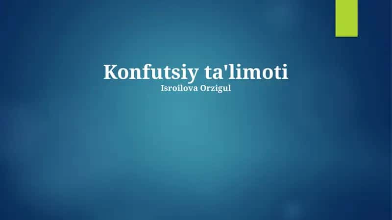 Konfutsiy ta'limoti 1