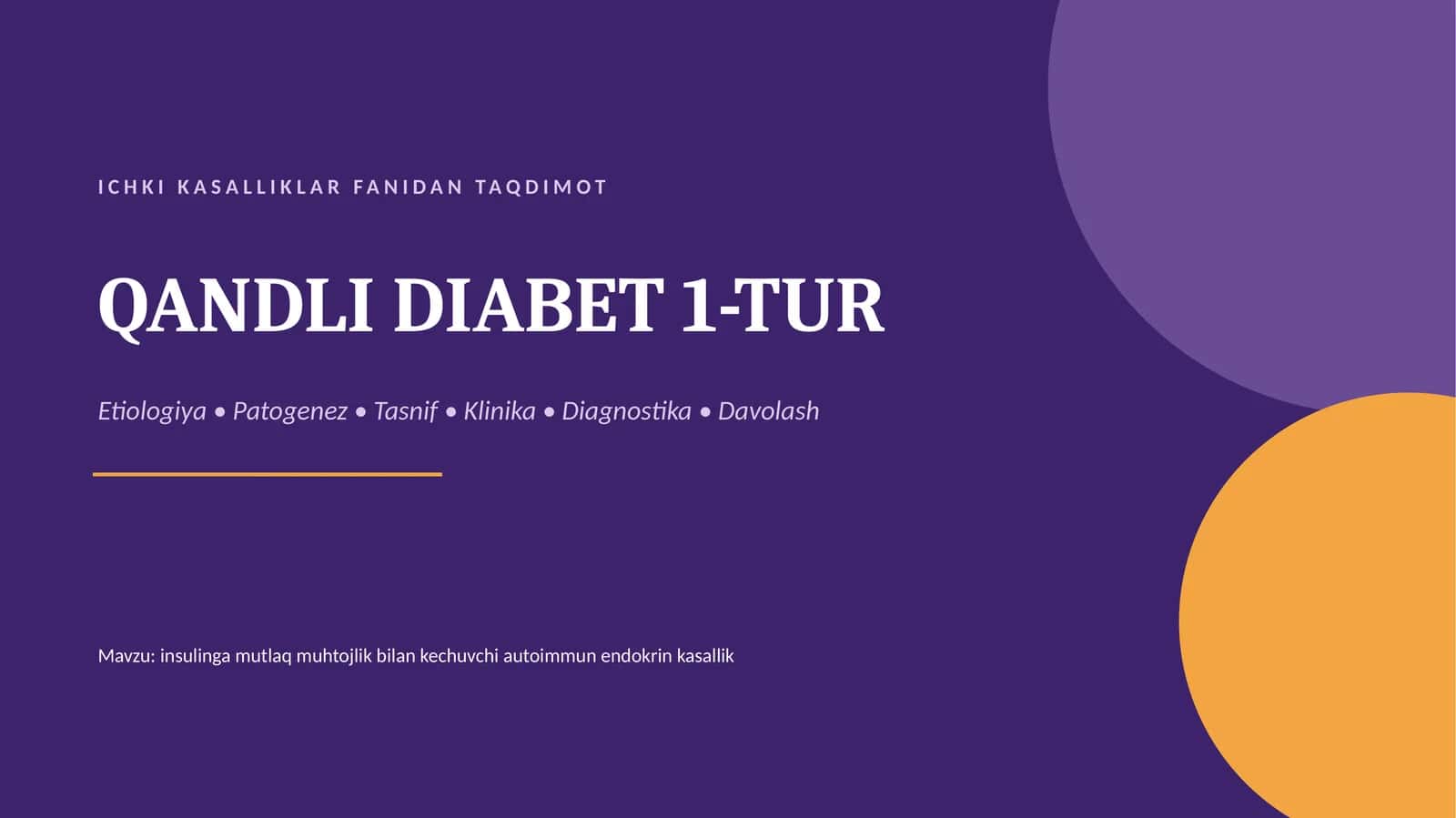 QANDLI DIABET 1-TUR 1