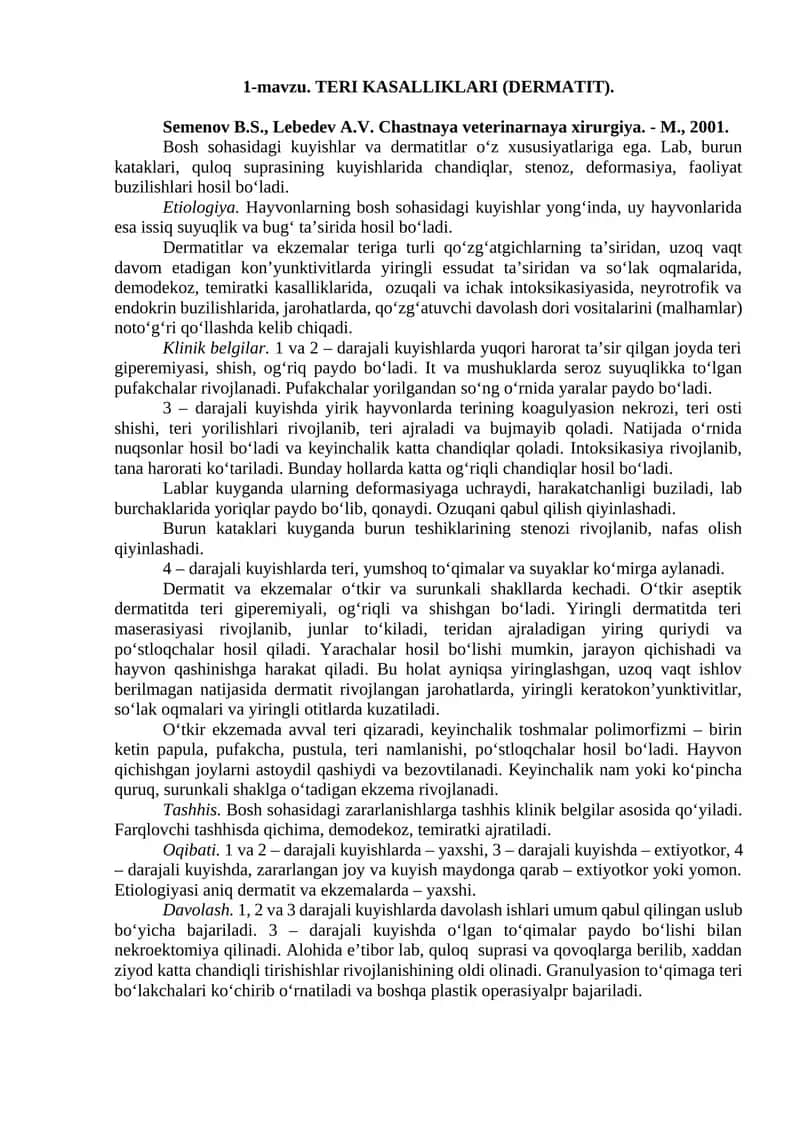 TERI KASALLIKLARI (DERMATIT) 1