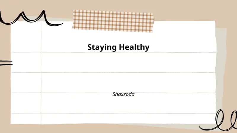 Staying Healthy 1