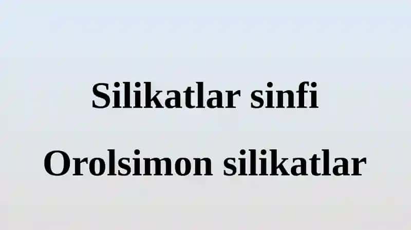 Silikatlarsinfi 1