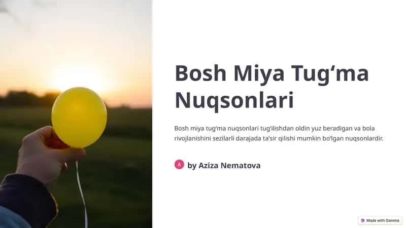 Bosh Miya Tugʻma Nuqsonlari 1