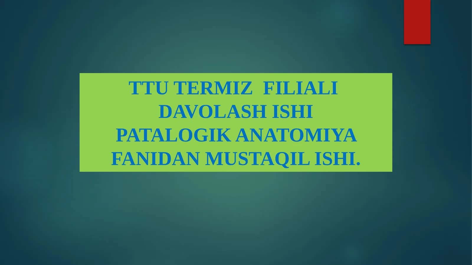 TERMIZ FILIALIDAVOLASH ISHI 1
