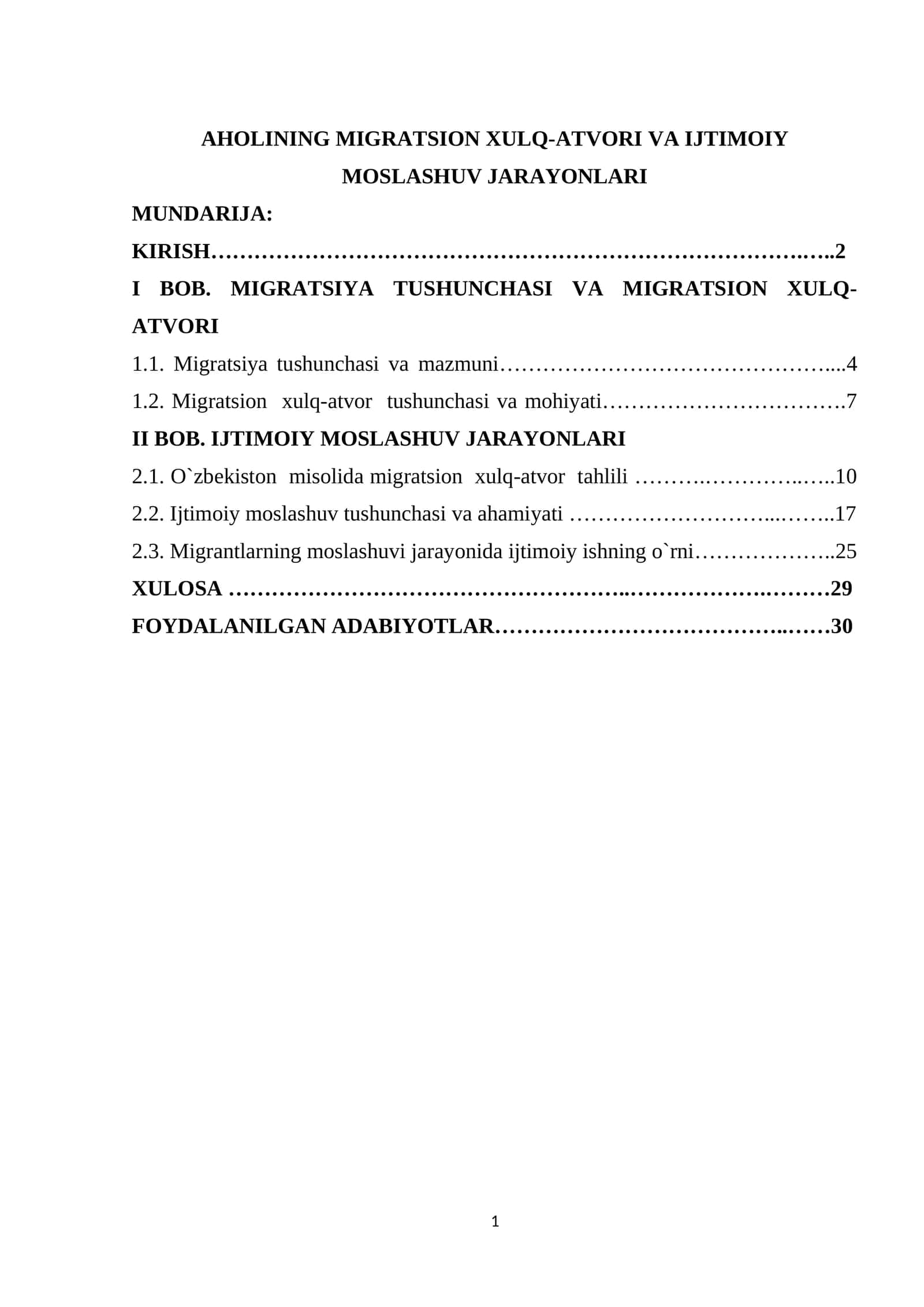 AHOLINING MIGRATSION XULQ-ATVORI VA IJTIMOIY MOSLASHUV JARAYONLARI 1