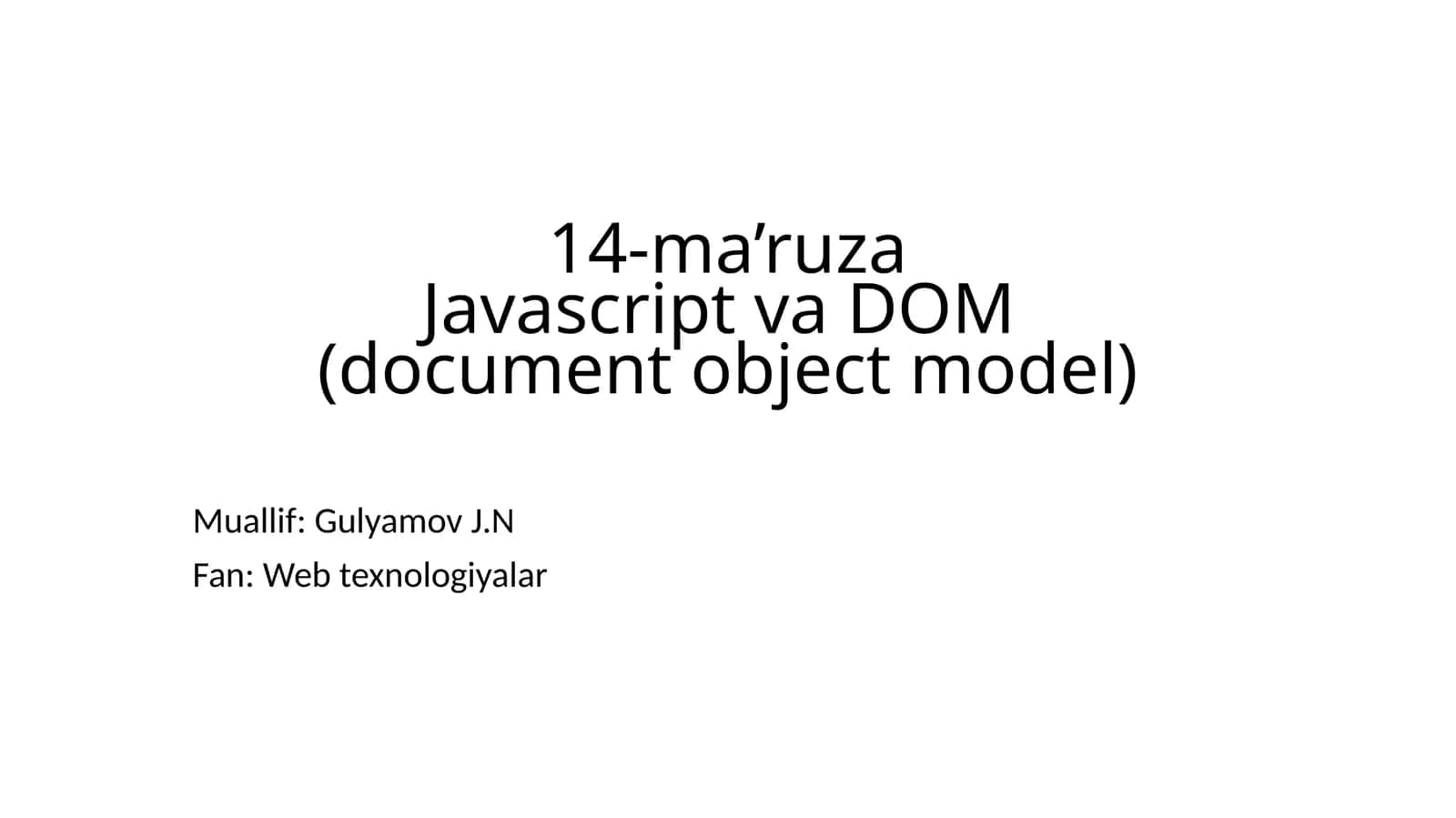 Javascript va DOM 1
