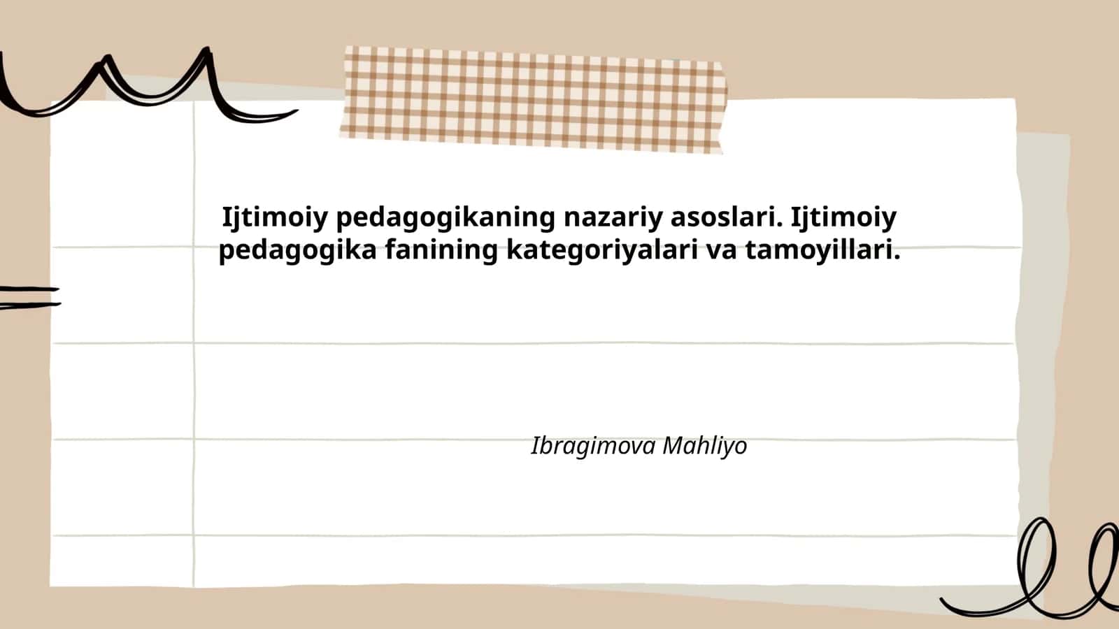 Ijtimoiy pedagogikaning nazariy asoslari 1