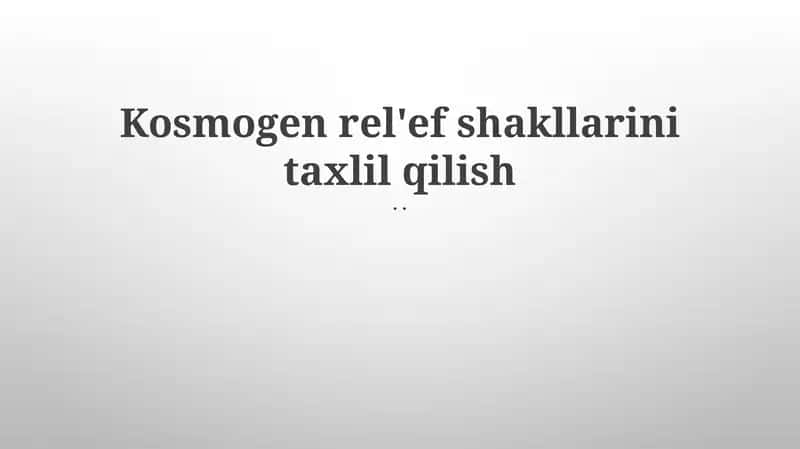 Geomorfologik Yosh Aniqlash Usullari 1