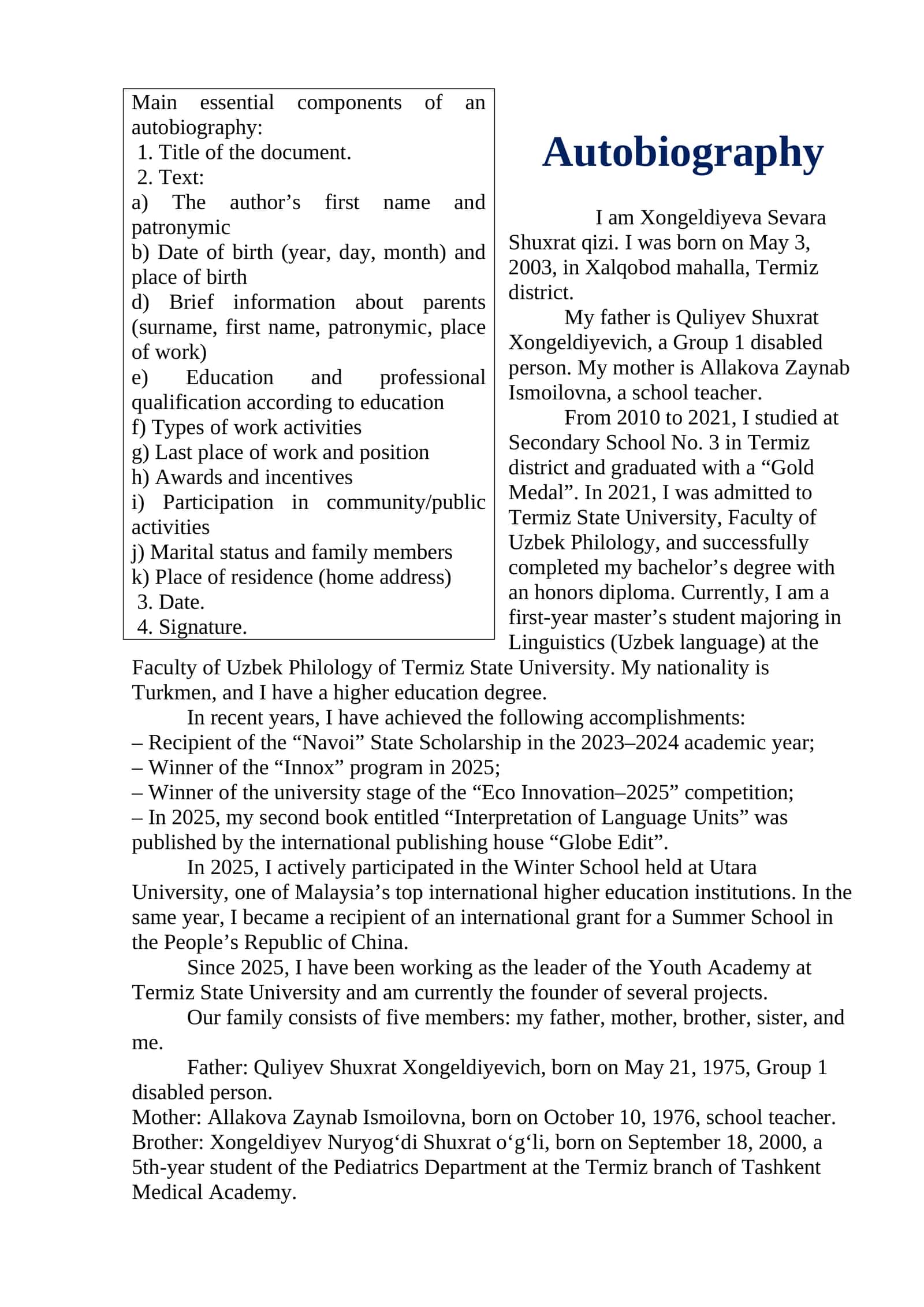 Autobiography 1