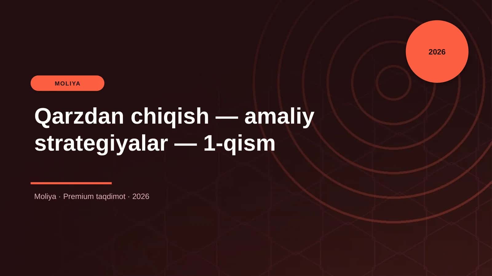 Qarzdan chiqish — amaliy strategiyalar — 1-qism 1