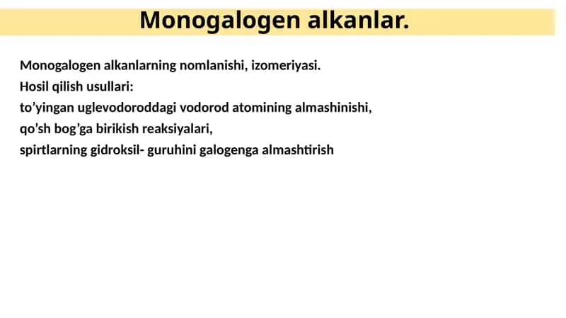 Monogalogen alkanlar 1