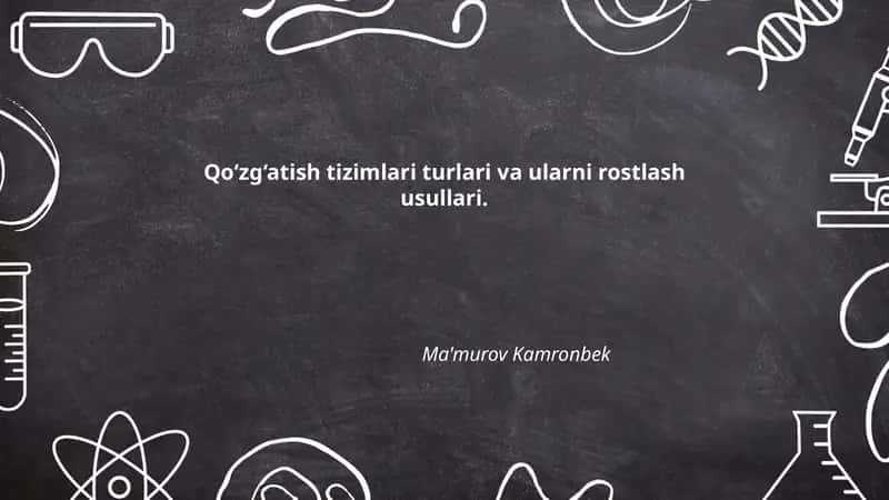 Qo‘zg‘atish tizimlari turlari va ularni rostlash usullari 1