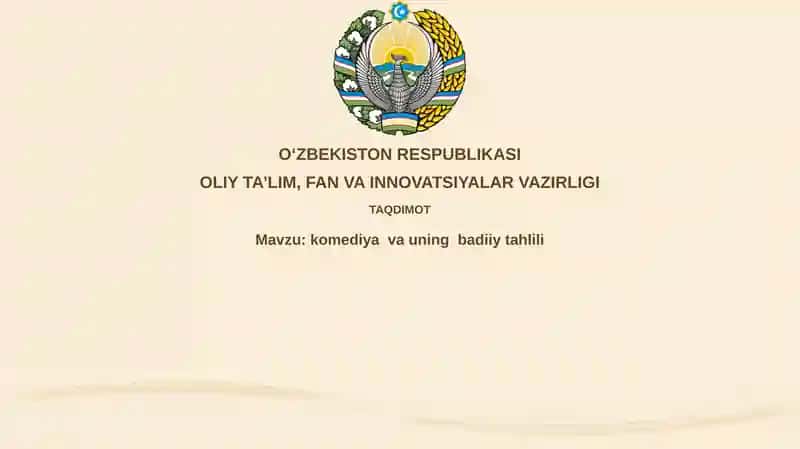 Komediya va uning badiiy tahlili