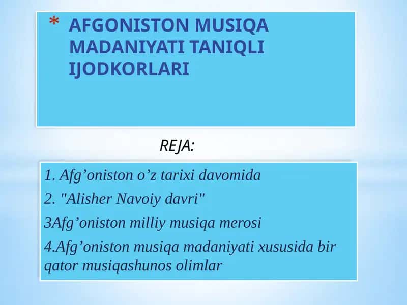Afg’onistono’ztarixidavomida 1