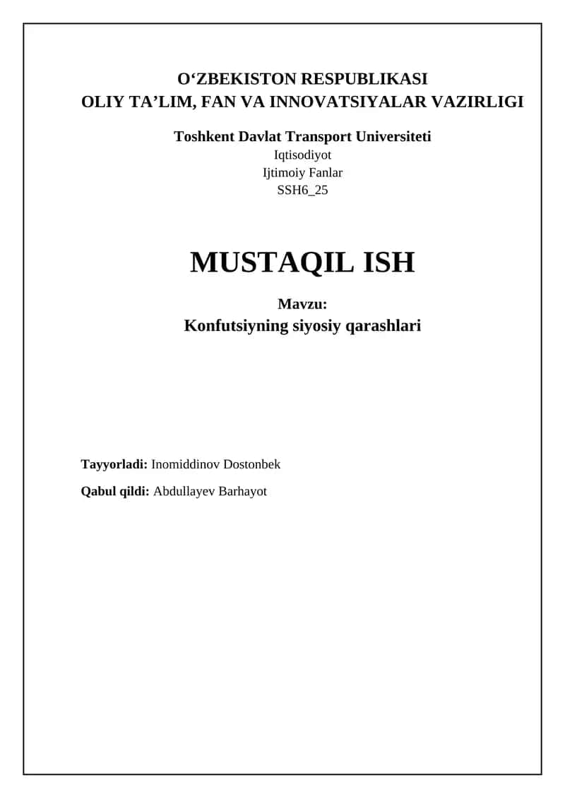 Konfutsiyning davlat boshqaruvi nazariyalari Sharq falsafasi va siyosiy tafakkur tarixida 1