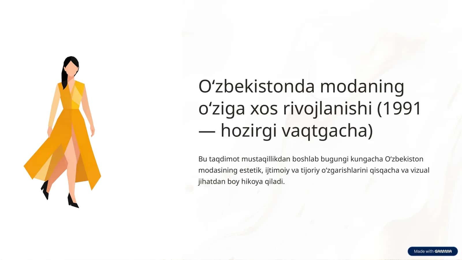 Oʻzbekistonda modaning oʻziga xos rivojlanishi (1991 — hozirgi vaqtgacha) 1
