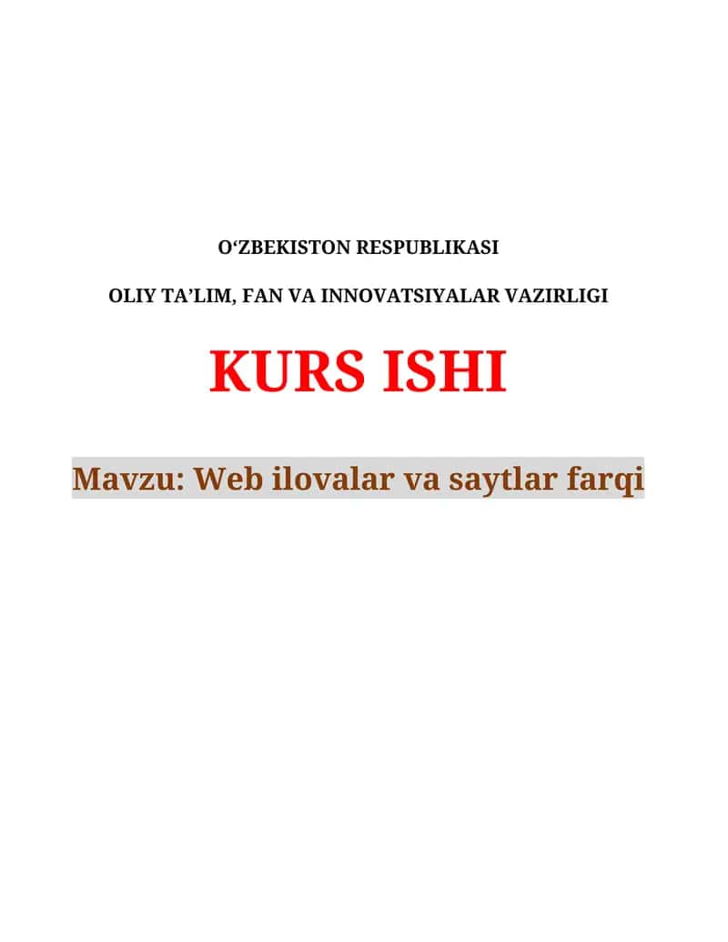 Web ilovalar va saytlar farqi 1