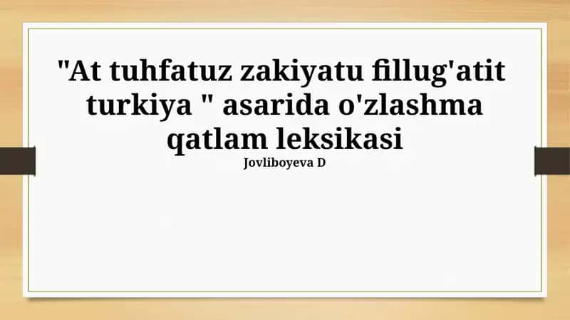 Tuhfatuz Zakiyatu Fillug'Atit Turkiya 1