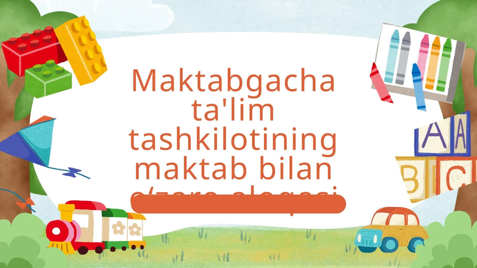Maktabgacha ta'lim tashkilotining maktab bilan oʻzaro aloqasi 1