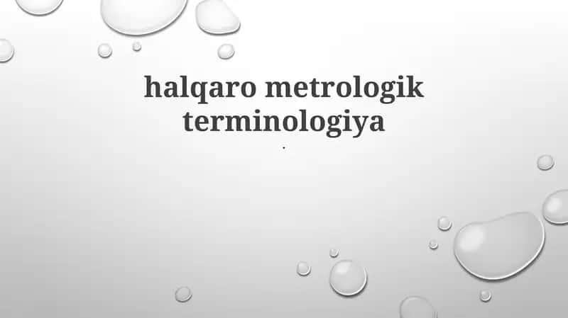 Xalqaro Metrologiya Terminologiyasi 1