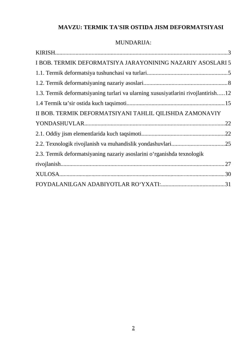 TERMIK TA'SIR OSTIDA JISM DEFORMATSIYASI 1