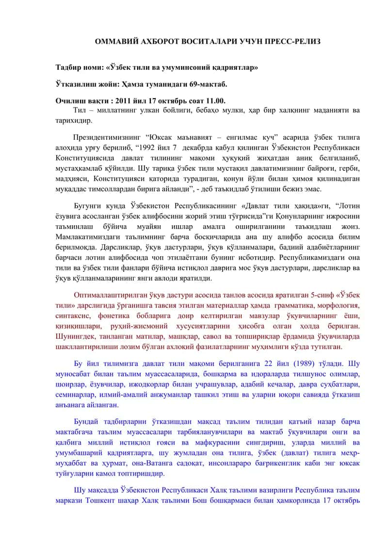 ozbek tili va qadiriyatlar 1