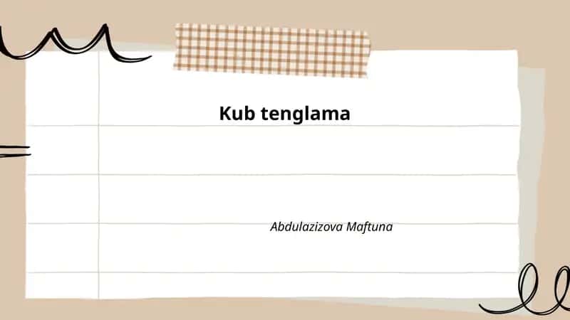 Kub tenglama 1